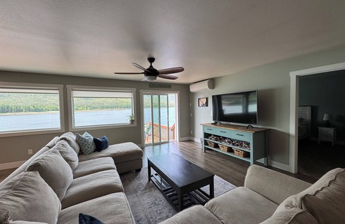Ketchikan Apartment | Picture Perfect on the Water with large deck for spotting whales, eagles & more!