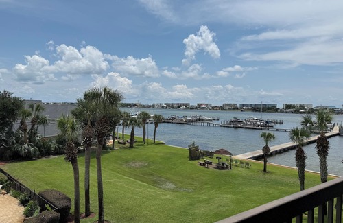 Fort Walton Beach Condo | Pirates Bay B304 – Waterfront Studio with Pool, Balcony & Marina Views!