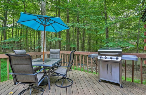 Locust Lake Village Cabin | Pocono Log Cabin: Fireplace, Fire Pits & Amenities