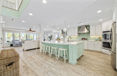Inlet Harbour House | Pop-a-Cork: Waterfront home, pool, private beach + gated community!