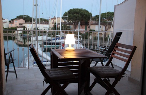 Port Grimaud Apartment | Port Grimaud: Studio 2-4pers. overlooking Port Grimaud channels Terrace South East