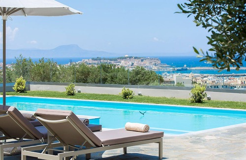 Rethymno Villa | Premium Villa With Panoramic Sea Views, Walking Distance to Beach & Rethymno!