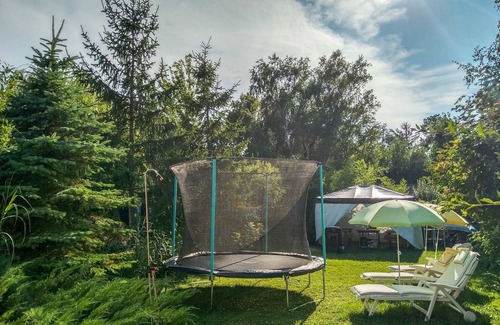 Balatonmariafurdo House | Pretty terrace, air conditioning, 2 bedrooms, baby bed, barbecue area, parking