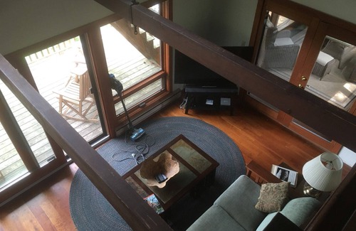 Hiram House | Privacy surrounds this home with a mountain view and lake access.