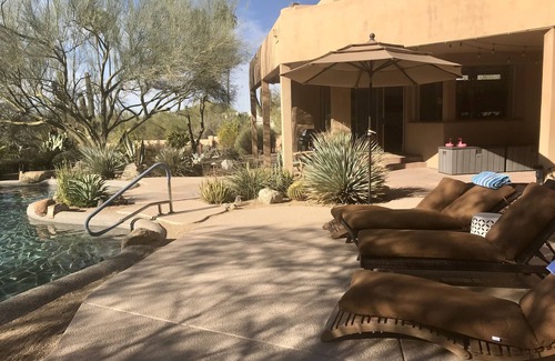 North Scottsdale House | Private Contemporary Adobe N. Scottsdale Golf Central, Resort Style Pool&Misters