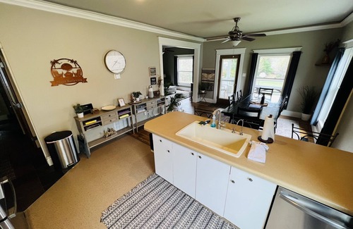 East Jordan House | Private DOCK & Beach on Lake Charlevoix/Pontoon Rental/GolfCart/RV Parking