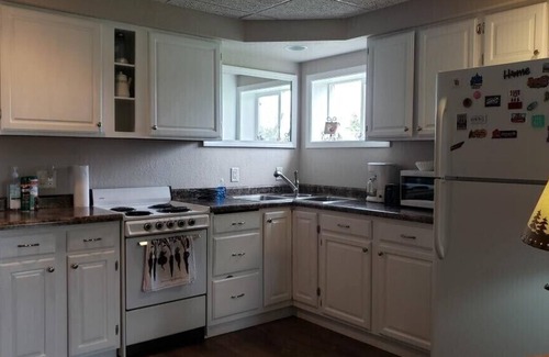 Elkhart Lake Cabin | Private lower level house with a kitchen . Come and visit the 🐺🦌🦬🦢