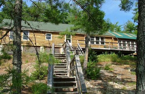 Monson Cabin | Private, on the water beautiful log cabin, 815 feet of water frontage, 16 acres