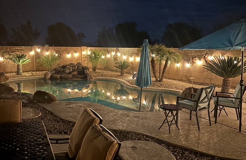 San Tan Heights House | Private Pool & Backyard, Fully Furnished 3-bed/2bath in San Tan Valley!