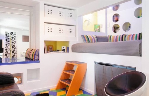 Sunset Junction House | Private Pop-Art Pad, Two-Story, Two Balconies with Park View in Silver Lake