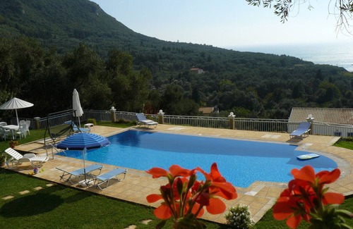 Skala Villa | Private Villa with superb seaview, swimming pool, garden, parking, pet friendly