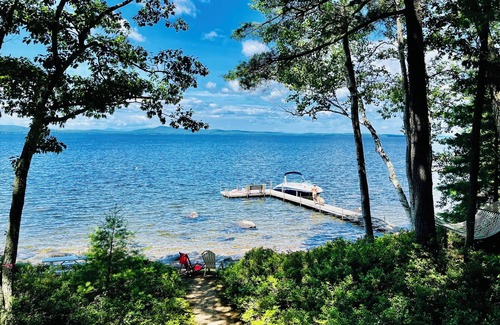 Standish Ski Chalet | Private waterfront house with dock on Frye Island