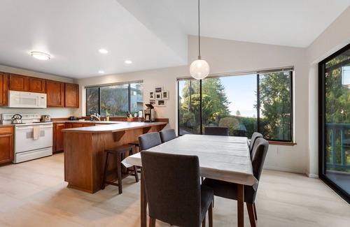 The Bowl of Edmonds House | Quiet Puget Sound view home near downtown Edmonds with a fireplace