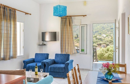 Lavreotiki Villa | R 1303 Apollo Blue Villa With Mountain View, Veranda & Private Balcony
