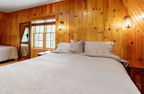 Sandgate Apartment | Red barn retreat with river views, hot tub, deck, firepit, & large yard