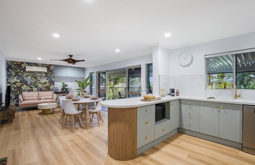 Mooroobool House | Refreshed Family Home with Large Deck and Tropical Mountain View