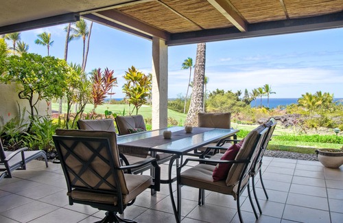 Keauhou Condo | Relax and enjoy your own spacious private lanai with ocean & sunset views