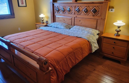 Rumely Cabin | Remodeled lodge on 73 acres with 1/2 mile riverfront in Michigan's UP wilderness