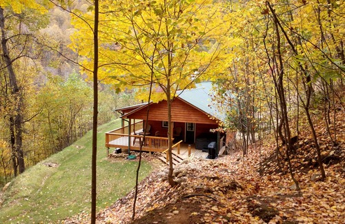 Burnsville Cabin | Remote & Private Cabin with Spa, Mountain Views and Hiking to Appalachian Trail.