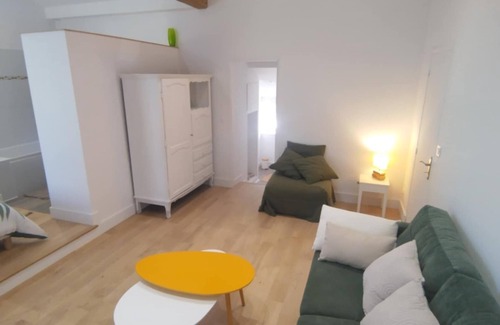 Monsireigne House | Renovated farmhouse guestroom with private terrace and lake view