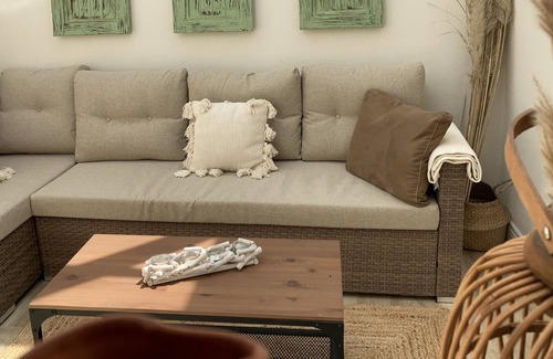 Olvera House | Renovated house with fireplace and terrace