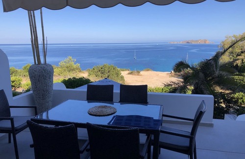 Sant Josep de sa Talaia Ski Chalet | Renovated modern seafront house with sublime sea views and direct sea access