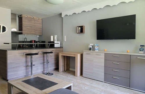 Pra Loup Apartment | Renovated studio for 5, south balcony, private parking in Pra Loup