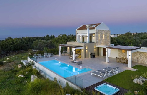 Atsipópoulon Villa | Rethymno Villas - PremiumVilla-PanoramicSeaViews,3km from Beach,Walking