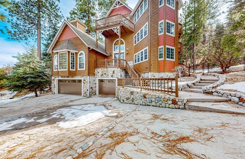 Lake Arrowhead House | Retreat w/speakeasy, fireplace, game room, & patio - near skiing & trails