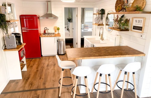 East Dubuque Apartment | Retro floating cabin on river backwaters. HOT TUB!