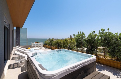Petaloudes Apartment | Rhodes Skyline Suite - 1 Bedroom with OutDoor jacuzzi and Sea View