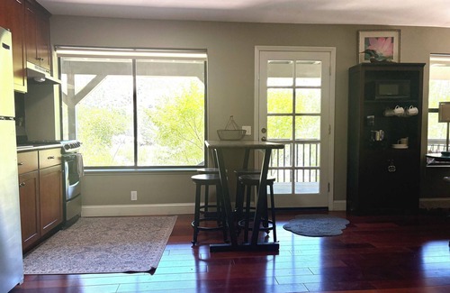 Kernville Apartment | Riverfront 2BR w/Saline Hot Tub, Private Beach & Walkable Kernville