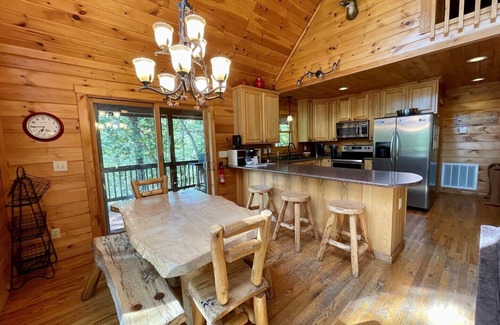 Lansing Cabin | RIVERFRONT Log Cabin,HotTub,Pet Friendly,SatelliteTV's,WIFI, shuffleboard
