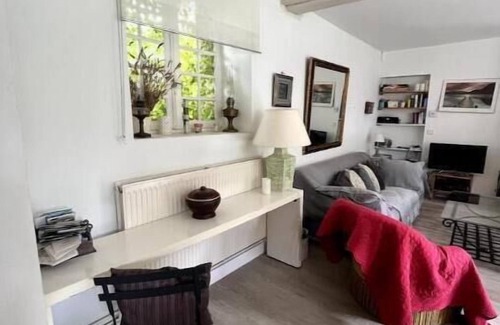 Aulnay-la-Riviere House | Riverfront pool and sauna house in a flower-filled park