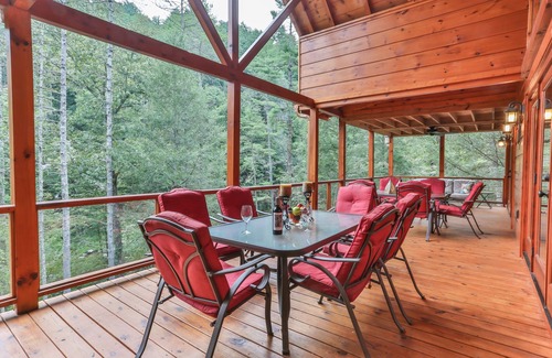 Ellijay Cabin | Riverside Sanctuary: Serene Luxury Lodge in Ellijay -750' of Riverfront Splendor