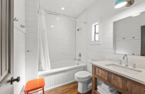 Comfort Cabin | Room with One King and Two Twin Beds, Private Patio with Creek View