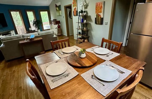 Valley Hill House | ROUNDHOUSE in the trees, deck, grill, fireplace, creek, dog Friendly, game room