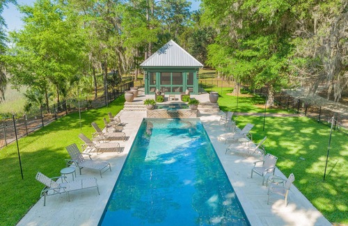 Darien Cabin | Rum Runner's Cabin w/docks, pool, & private firepit on Emma's Driftwood Farm