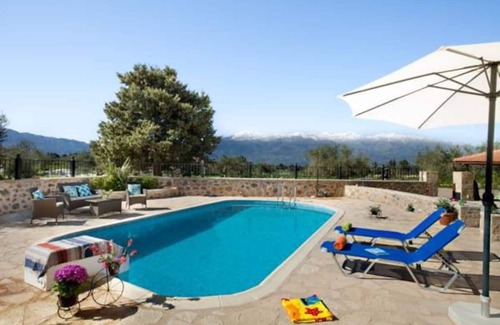 Apokoronas Villa | Rural Stone Villa with private pool and mountain views near local sandy beaches!