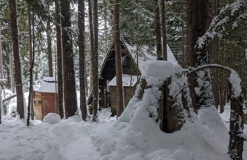 Courtenay Ski Chalet | Rustic A frame Chalet. Hiking & Biking access at your door! * Glamping *