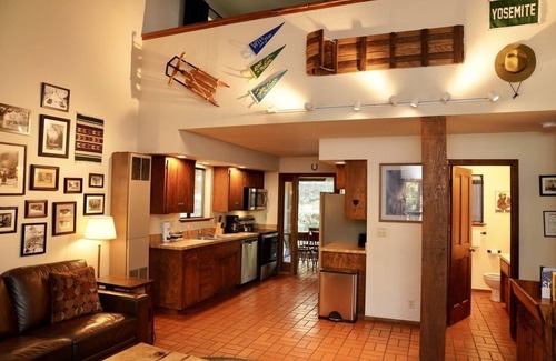Yosemite West Cabin | Rustic cabin & loft inside Yosemite National Park with deck, views & fireplace