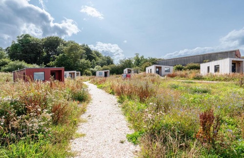 St. Andrews House | Rustic Cabins, sea views from rewilded farm with Highland Cows