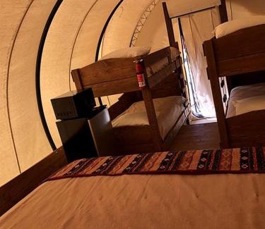 South Oklahoma City House | Rustic Conestoga Glamping Covered Wagon for Amazing Getaways to Oklahoma Farm