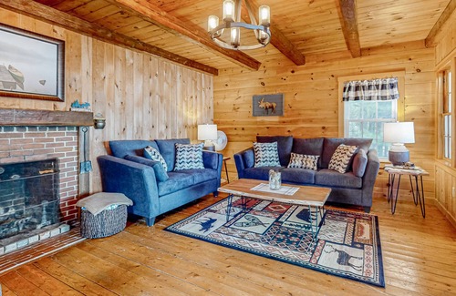Dexter Cabin | Rustic, lakefront cabin with floating dock, firepit & fireplace - dog-friendly