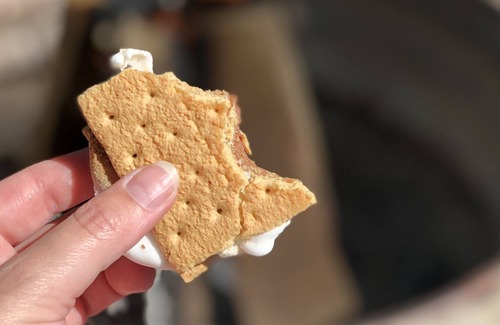 Brimley Cottage | Rustic Retro Cottage w/ Fire Pit 1 block from Sandy Beach. S’mores Included.