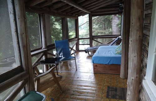 Dennysville Cottage | Rustic, split-level log cottage, River-view, Pet-friendly, Downeast Maine