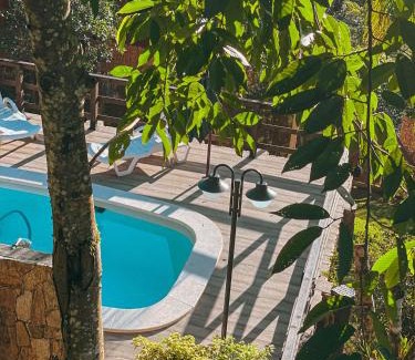 Santo Amaro da Imperatriz House | Sítio com piscina, churrasqueira, lareira, fogão à lenha, mesa de sinuca e vista para as montanhas