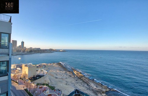 Tower Road Apartment | Seafront 3BR APT in Tower RD Sliema opposite Beach
