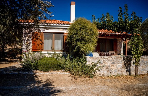 Mytilene Villa | Seafront Away-from-it-all Stone House in Sunset Olive Grove