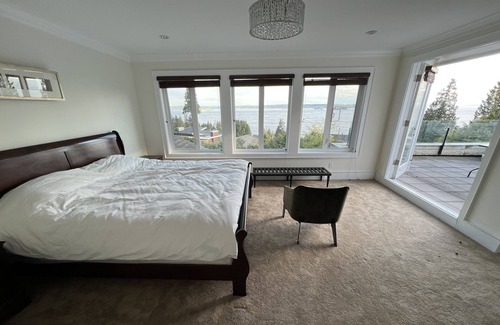 West Vancouver House | Seaview private room with balcony and bath
